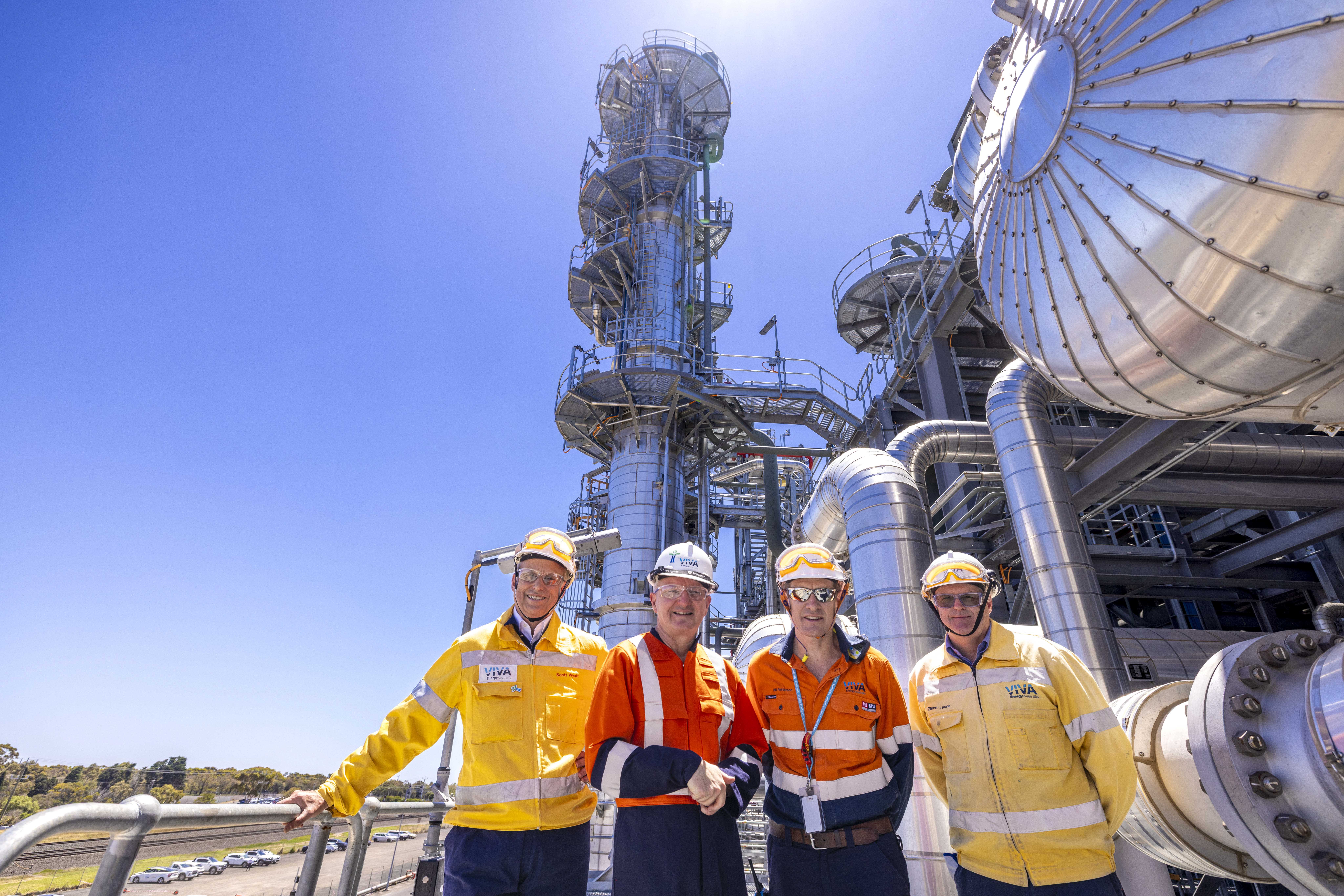 CEO Scott Wyatt, Minister Chris Bowen, Refinery Exec GM Bill Patterson, Project Manager Glenn Lyons