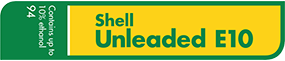Shell Unleaded E10 - contains up to 10% ethanol